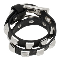 Black Studded Bracelet 241999M142000