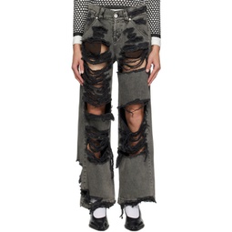 Gray Distressed Jeans 232999M186002