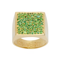 Gold   Green The Multi Square Signet Ring 232999M147005
