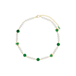 Gold   Green Pearl Necklace 232999M145007