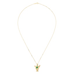 Gold Deer Pendant Chain Necklace 241999M145005