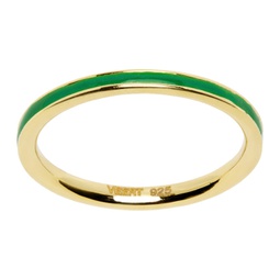 Gold The Green Enamel Stack Ring 232999M147003