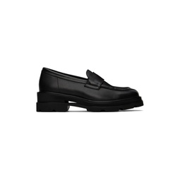 Black Leather Loafers 241964M231000