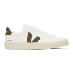 White & Brown Campo Leather Sneakers 241610M237110