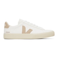 White & Beige Campo Leather Sneakers 241610M237107