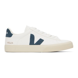 White & Blue Campo Leather Sneakers 241610M237106