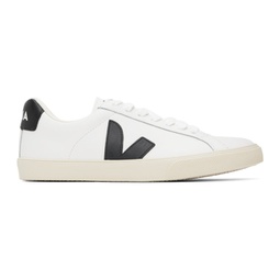 White & Black Esplar Leather Sneakers 241610M237026