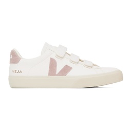 White & Pink Recife ChromeFree Leather Sneakers 241610M237018