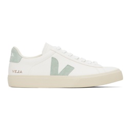 White & Green Campo Leather Sneakers 241610M237108