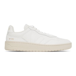 White V-90 Leather Sneakers 241610M237012