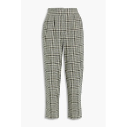 Zeenat cropped checked cotton-blend tapered pants