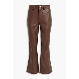 Carson faux stretch-leather flared pants