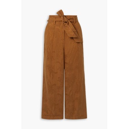 Vitha cropped modal and linen-blend jacquard wide-leg pants