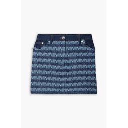 Trufino cotton-blend tweed and denim mini skirt