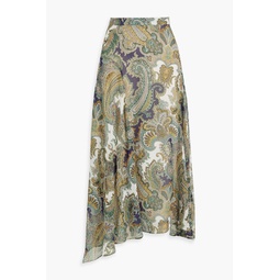 Karima paisley-print silk-chiffon midi skirt