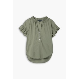 Milly ruffled cotton-voile top