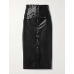 VERONICA BEARD Barrie faux leather midi skirt