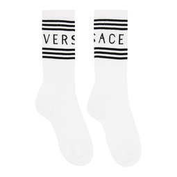 White Athletic Socks 222404M220029
