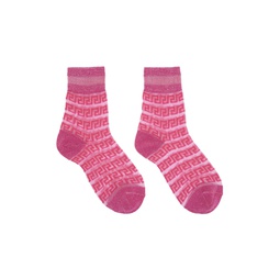 Pink Greca Sheer Socks 231404F076013
