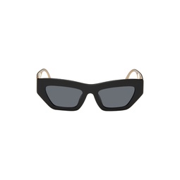 Black   Gold Cutout Sunglasses 241404F005033