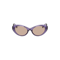 Purple La Medusa Oval Sunglasses 241404F005076