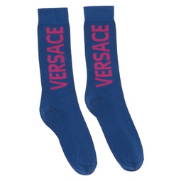 Blue Logo Socks 222404M220017