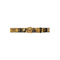 Black   Gold Barocco Reversible Belt 231404M131024