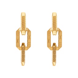 Gold Greca Quilting Drop Earrings 241404F022009