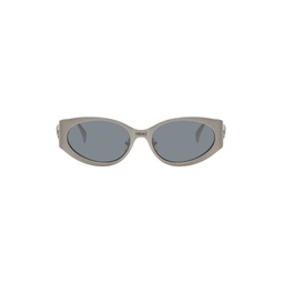 Silver La Medusa Oval Sunglasses 241404M134029