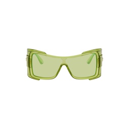 Green Maxi Medusa Biggie Shield Sunglasses 241404F005024