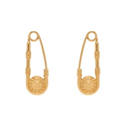 Gold Safety Pin Earrings 241404M144007