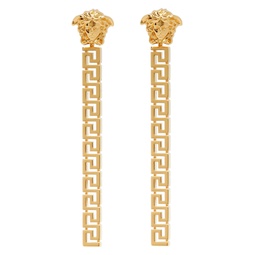 Gold La Medusa Greca Drop Earrings 241404F022026