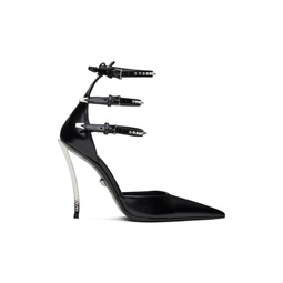 Black Spiked Pin Point Heels 231404F122005