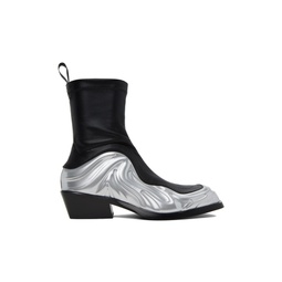 Black   Silver Solare Boots 232404M228001