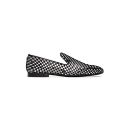 Black   Silver Studded Loafers 222404M231008