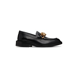 Black Curb Chain Loafers 222404M231001