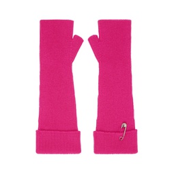 Pink Safety Pin Gloves 232404F012000