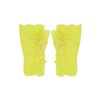Yellow Embroidered Gloves 231404F012008