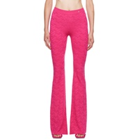 Pink Jacquard Trousers 232404F087003
