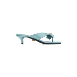 Blue Gianni Ribbon Low Satin Mules 241404F125002