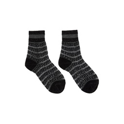 Black Greca Sheer Socks 231404F076012