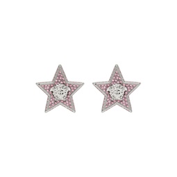 Silver   Pink Star Earrings 231404F022050
