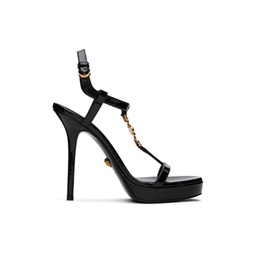 Black Medusa 95 Patent Heeled Sandals 241404F125011