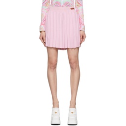 Pink Pleated Miniskirt 221404F090011