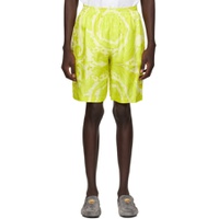 Yellow Barocco Shorts 241404M193001