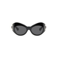 Black Oval Shield Sunglasses 241404M134006
