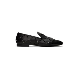 Black Perforated Slippers 231404M231013