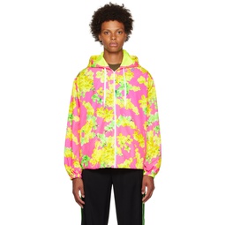 Pink   Yellow Floral Jacket 231404M180006