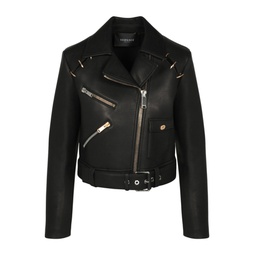 VERSACE Belted Leather Jacket