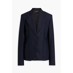 Printed wool and cotton-blend twill blazer